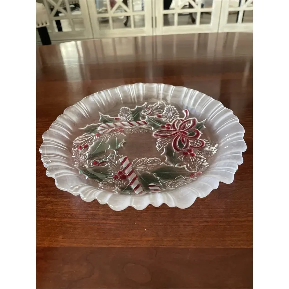 Mikasa Festive Wreath Collection Candy Cane Decorative Candy Dish